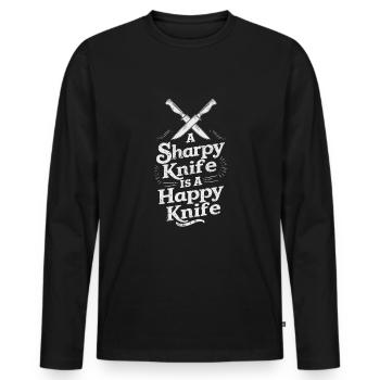 Knife Collector Knife Collection Hunting Fishing - Männer Premium Bio Langarmshirt - Schwarz - Vorne - Nico (187cm)