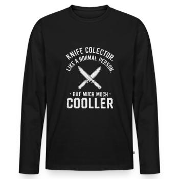 Couteau Collector Collection de Couteaux Chasse Pêche - T-shirt manches longues Premium bio Homme - noir - Devant - Nico (187cm)