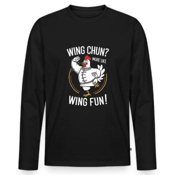 Kung Fu Kung Fu Chinois Kung Fu Asiatique - T-shirt manches longues Premium bio Homme - noir - Devant - Nico (187cm)