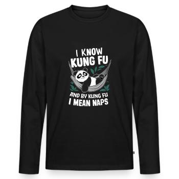Kung Fu Chinesisches Kung Fu Asiatisches Kung Fu - Männer Premium Bio Langarmshirt - Schwarz - Vorne - Nico (187cm)