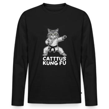 Kung Fu Kung Fu Chinois Kung Fu Asiatique - T-shirt manches longues Premium bio Homme - noir - Devant - Nico (187cm)