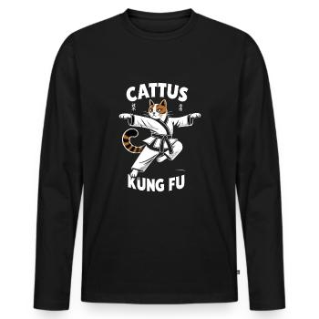 Kung Fu Chinese Kung Fu Asian Kung Fu - Men's Premium Organic Long Sleeve Shirt - black - Front - Nico (187cm)