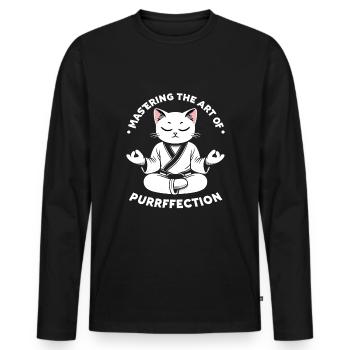 Kung Fu Chinese Kung Fu Asian Kung Fu - Men's Premium Organic Long Sleeve Shirt - black - Front - Nico (187cm)