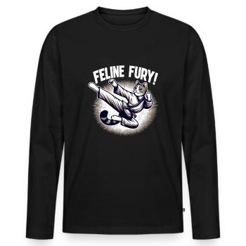 Kung Fu Kung Fu Chinois Kung Fu Asiatique - T-shirt manches longues Premium bio Homme - noir - Devant - Nico (187cm)