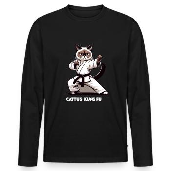 Kung Fu Chinese Kung Fu Asian Kung Fu - Men's Premium Organic Long Sleeve Shirt - black - Front - Nico (187cm)