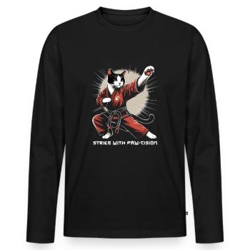 Kung Fu Chinese Kung Fu Asian Kung Fu - Men's Premium Organic Long Sleeve Shirt - black - Front - Nico (187cm)