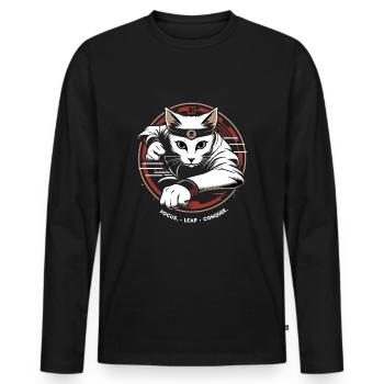 Kung Fu Kung Fu Chinois Kung Fu Asiatique - T-shirt manches longues Premium bio Homme - noir - Devant - Nico (187cm)