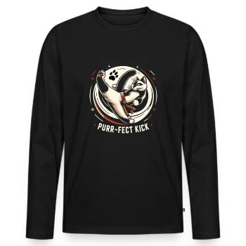 Kung Fu Chinese Kung Fu Asian Kung Fu - Men's Premium Organic Long Sleeve Shirt - black - Front - Nico (187cm)