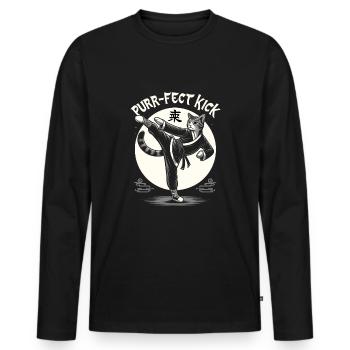 Kung Fu Chinese Kung Fu Asian Kung Fu - Men's Premium Organic Long Sleeve Shirt - black - Front - Nico (187cm)