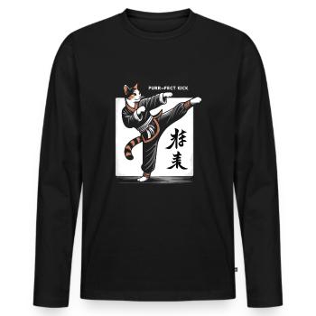 Kung Fu Chinese Kung Fu Asian Kung Fu - Men's Premium Organic Long Sleeve Shirt - black - Front - Nico (187cm)
