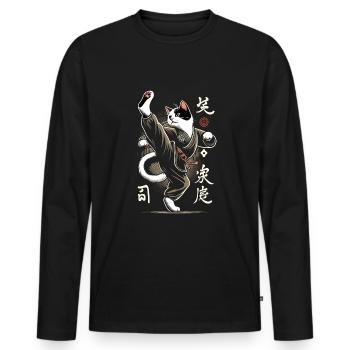 Kung Fu Chinesisches Kung Fu Asiatisches Kung Fu - Männer Premium Bio Langarmshirt - Schwarz - Vorne - Nico (187cm)