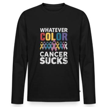 Cancer Sucks Cancer Awareness Cancer Warrior - Men's Premium Organic Long Sleeve Shirt - black - Front - Nico (187cm)
