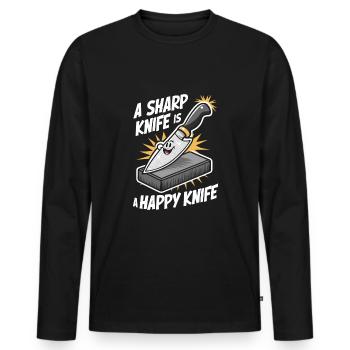 Knife Collector Knife Collection Hunting Fishing - Männer Premium Bio Langarmshirt - Schwarz - Vorne - Nico (187cm)