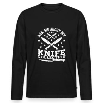 Knife Collector Knife Collection Hunting Fishing - Männer Premium Bio Langarmshirt - Schwarz - Vorne - Nico (187cm)