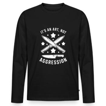 Knife Collector Knife Collection Hunting Fishing - Männer Premium Bio Langarmshirt - Schwarz - Vorne - Nico (187cm)