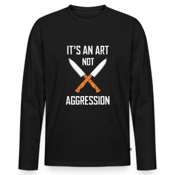 Knife Collector Knife Collection Hunting Fishing - Männer Premium Bio Langarmshirt - Schwarz - Vorne - Nico (187cm)