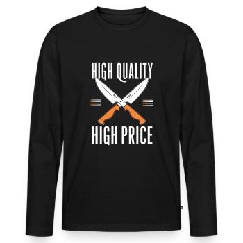 Knife Collector Knife Collection Hunting Fishing - Männer Premium Bio Langarmshirt - Schwarz - Vorne - Nico (187cm)