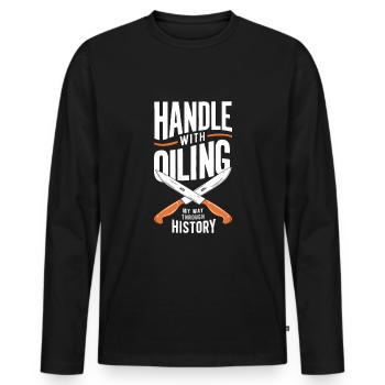 Knife Collector Knife Collection Hunting Fishing - Männer Premium Bio Langarmshirt - Schwarz - Vorne - Nico (187cm)