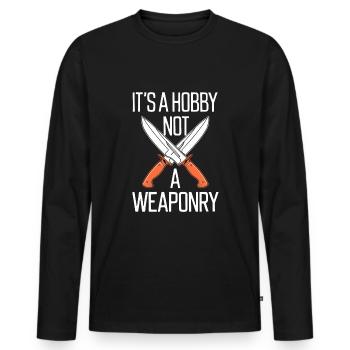 Knife Collector Knife Collection Hunting Fishing - Männer Premium Bio Langarmshirt - Schwarz - Vorne - Nico (187cm)