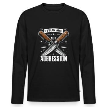 Knife Collector Knife Collection Hunting Fishing - Männer Premium Bio Langarmshirt - Schwarz - Vorne - Nico (187cm)