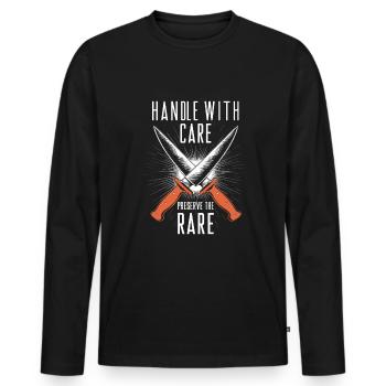 Knife Collector Knife Collection Hunting Fishing - Männer Premium Bio Langarmshirt - Schwarz - Vorne - Nico (187cm)