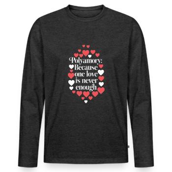 Polyamoröse Gemeinschaft Polyamorous Parenting - Männer Premium Bio Langarmshirt - Anthrazit meliert - Vorne - Nico (187cm)