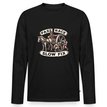 Jules César Histoire romaine Empire romain - T-shirt manches longues Premium bio Homme - noir - Devant - Nico (187cm)