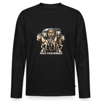 Julius Cäsar Römische Geschichte Römisches Reich - Männer Premium Bio Langarmshirt - Schwarz - Vorne - Nico (187cm)