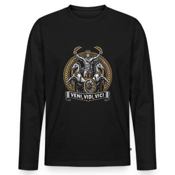 Jules César Histoire romaine Empire romain - T-shirt manches longues Premium bio Homme - noir - Devant - Nico (187cm)