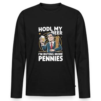 Börsenhändler, Forex-händler, Anlegerhandel - Männer Premium Bio Langarmshirt - Schwarz - Vorne - Nico (187cm)