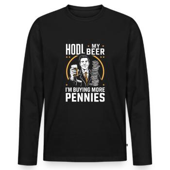 Börsenhändler, Forex-händler, Anlegerhandel - Männer Premium Bio Langarmshirt - Schwarz - Vorne - Nico (187cm)