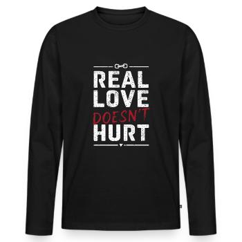 Raising awareness of domestic violence - Men's Premium Organic Long Sleeve Shirt - black - Front - Nico (187cm)