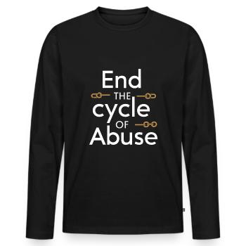 Raising awareness of domestic violence - Men's Premium Organic Long Sleeve Shirt - black - Front - Nico (187cm)