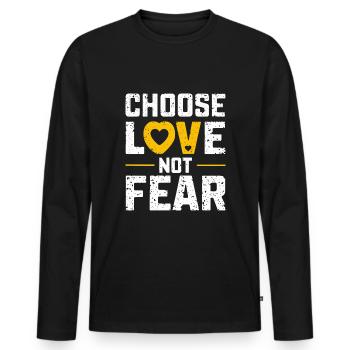 Raising awareness of domestic violence - Men's Premium Organic Long Sleeve Shirt - black - Front - Nico (187cm)