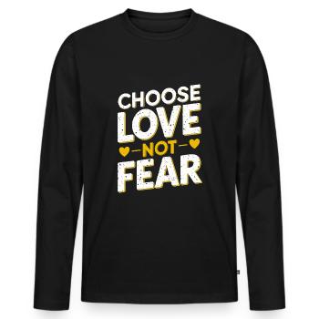 Raising awareness of domestic violence - Men's Premium Organic Long Sleeve Shirt - black - Front - Nico (187cm)