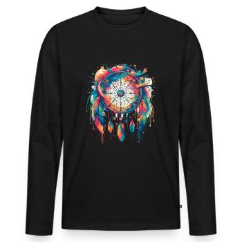 Attrape-rêves Attrape-rêves spirituel bohème - T-shirt manches longues Premium bio Homme - noir - Devant - Nico (187cm)