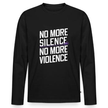 Raising awareness of domestic violence - Men's Premium Organic Long Sleeve Shirt - black - Front - Nico (187cm)