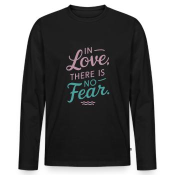 Raising awareness of domestic violence - Men's Premium Organic Long Sleeve Shirt - black - Front - Nico (187cm)