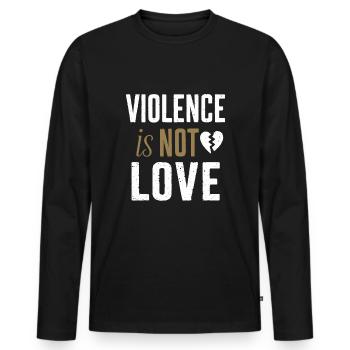 Raising awareness of domestic violence - Men's Premium Organic Long Sleeve Shirt - black - Front - Nico (187cm)
