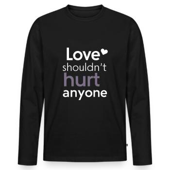 Raising awareness of domestic violence - Men's Premium Organic Long Sleeve Shirt - black - Front - Nico (187cm)
