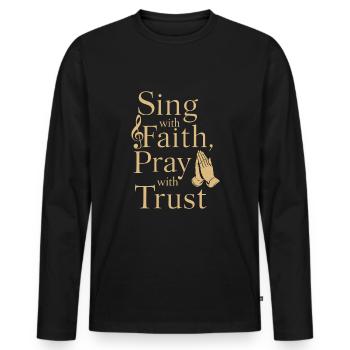 Musique chorale Chant religieux Musique confessionnelle - T-shirt manches longues Premium bio Homme - noir - Devant - Nico (187cm)