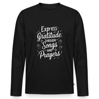 Musique chorale Chant religieux Musique confessionnelle - T-shirt manches longues Premium bio Homme - noir - Devant - Nico (187cm)