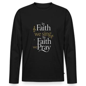 Musique chorale Chant religieux Musique confessionnelle - T-shirt manches longues Premium bio Homme - noir - Devant - Nico (187cm)