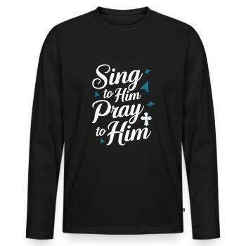 Musique chorale Chant religieux Musique confessionnelle - T-shirt manches longues Premium bio Homme - noir - Devant - Nico (187cm)