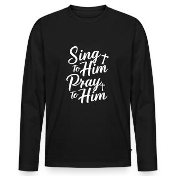 Musique chorale Chant religieux Musique confessionnelle - T-shirt manches longues Premium bio Homme - noir - Devant - Nico (187cm)