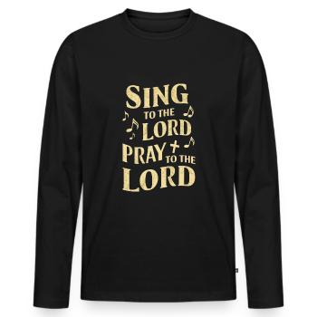 Musique chorale Chant religieux Musique confessionnelle - T-shirt manches longues Premium bio Homme - noir - Devant - Nico (187cm)