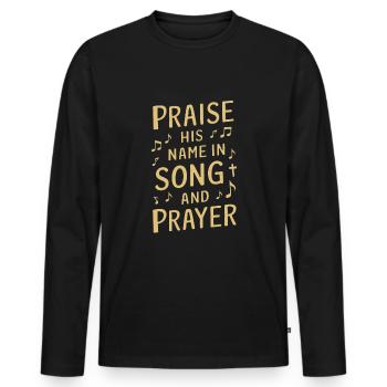 Musique chorale Chant religieux Musique confessionnelle - T-shirt manches longues Premium bio Homme - noir - Devant - Nico (187cm)