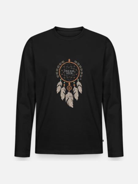 Drømmefanger Boheme Spirituel Drømmefanger - Premium økologisk langærmet T-shirt til mænd - sort