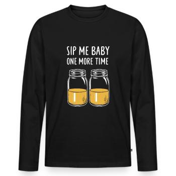 Benefits of Kombucha for Brewer Maker Tea Lover - Men's Premium Organic Long Sleeve Shirt - black - Front - Nico (187cm)