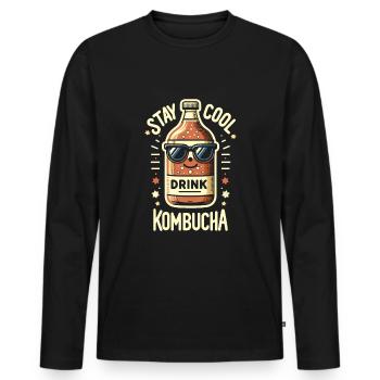 Vorteile Von Kombucha Für Brewer Maker Tea Lover - Männer Premium Bio Langarmshirt - Schwarz - Vorne - Nico (187cm)